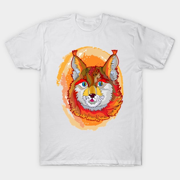 Red lynx T-Shirt by Artist Natalja Cernecka